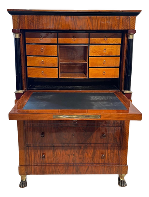Biedermeier Secretary in Walnut and Maple, 1820