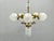 Art Deco Brass and Glass Chandelier, Czech, 1950s For Sale - Image 4 of 18