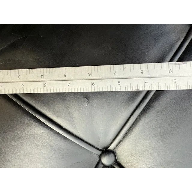 Mid-Century Modern 1960s Nicos Zographos Black Leather and Bronze Daybed Bench For Sale - Image 3 of 5