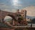H. Nicolini, Lively Landscape with Stone Bridge, 19th Century, Oil Painting on Canvas For Sale - Image 6 of 6