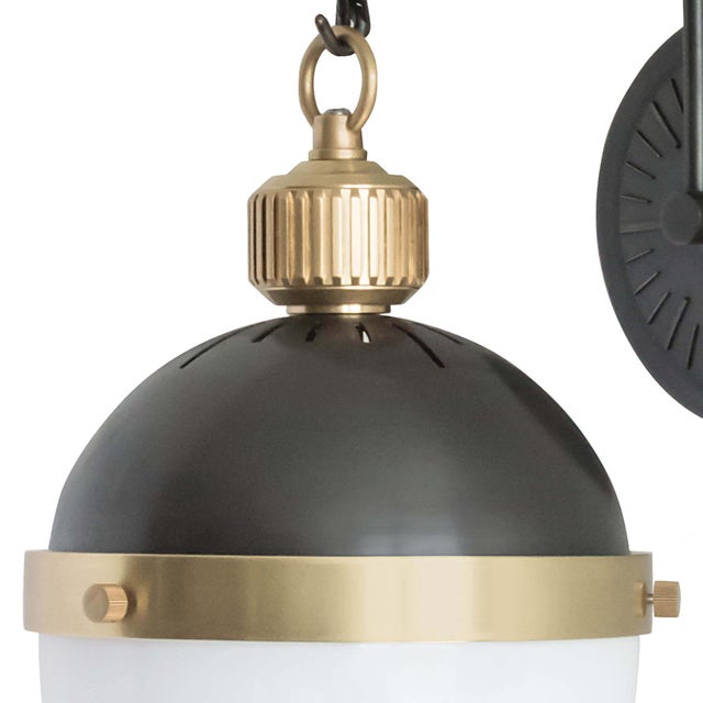 Regina Andrew Otis Sconce in Blackened Brass and Natural Brass For Sale In Detroit - Image 6 of 8