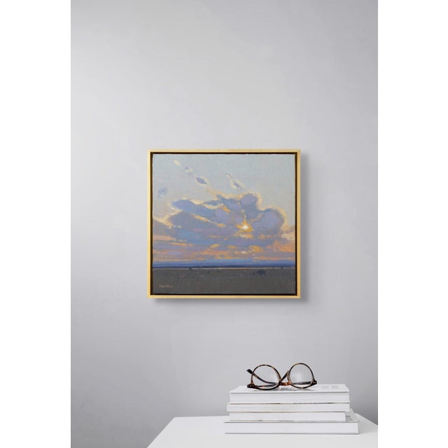 Colorado Sunset by Michael Magrin | Oil on linen mounted on panel of a sunset over a landscape For Sale - Image 4 of 5