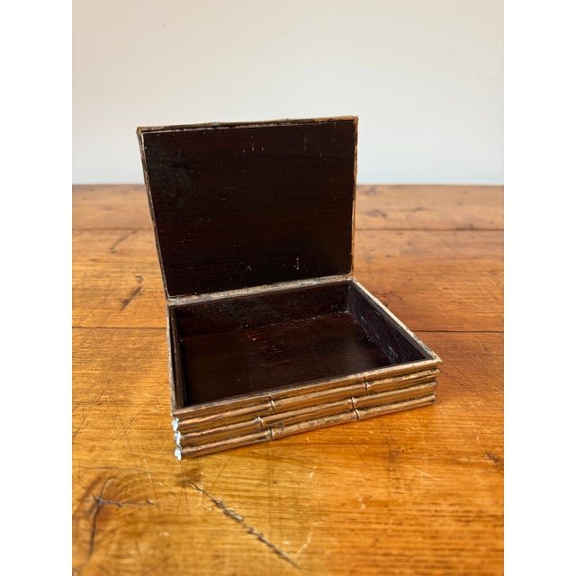 Mid 20th Century Faux Bamboo Silver Plate Box, in the Style of Maison Baguès For Sale - Image 13 of 13