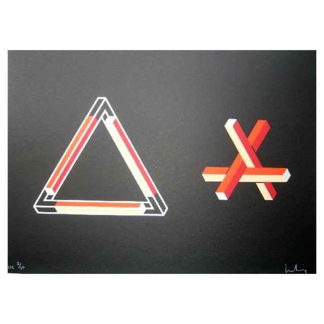 Josep Molins, Falsaciones Del Triangulo De Penrose 10, Lithograph, 2003 For Sale