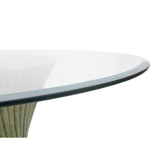 Rattan Lounge Table and Chairs attributed to Maugrion, 1980, Set of 7 For Sale - Image 4 of 16