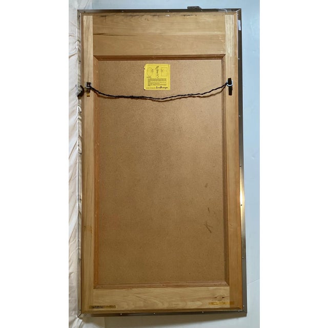 Glass A Hand Painted Eglomise Wall Mirror by Labarge For Sale - Image 7 of 8