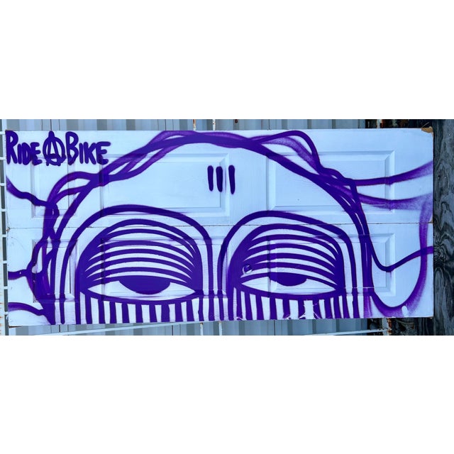 Ahol Sniffs Glue, Miami Graffiti Legend Ahol Sniffs Glue Large Spray Painting on Doors Sculpture, 2023 For Sale - Image 9 of 16