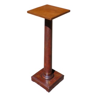 Antique Art Nouveau Mahogany Pedestal Plant Bust Stand For Sale