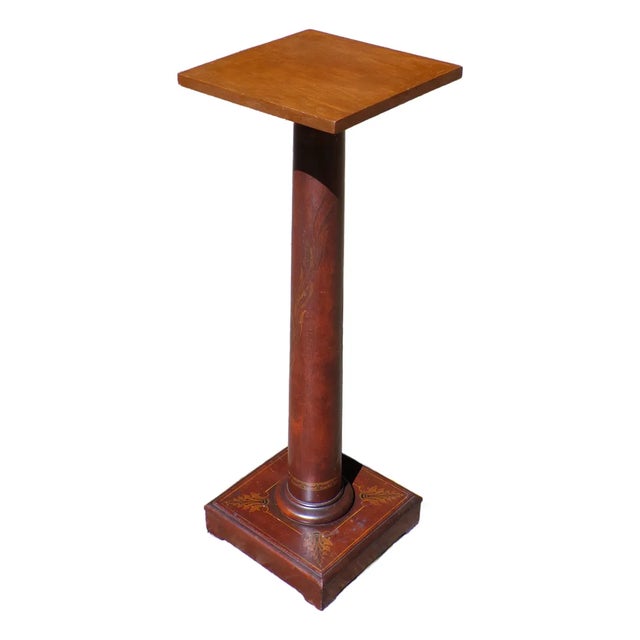 Antique Art Nouveau Mahogany Pedestal Plant Bust Stand For Sale
