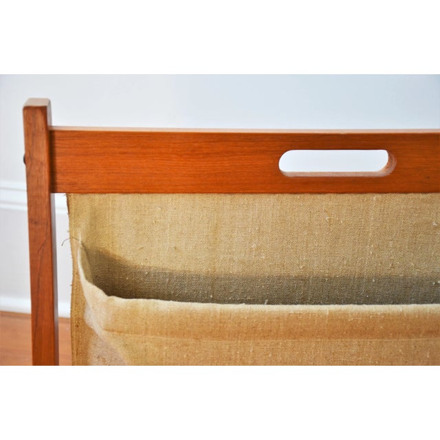 Brdr Furdo Danish Modern Teak and Linen Double Magazine Rack For Sale In Richmond - Image 6 of 12