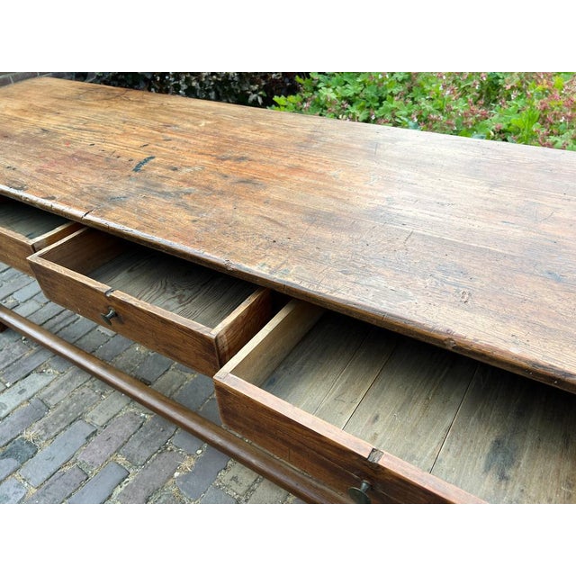 French Pine Refectory or Farmhouse Table with Drawers, 1900s For Sale - Image 14 of 18