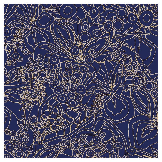 72 Kō Geishi Hange Shouzu Dark Blu Panel by Ginette Caron and Masami Moriyama for Midsummer-Milano For Sale