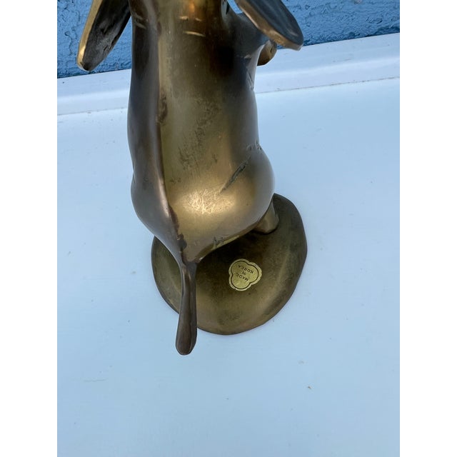 Mid-Century Modern Mid 20th Century Vintage Brass Elephant Trunk Up For Sale - Image 3 of 6