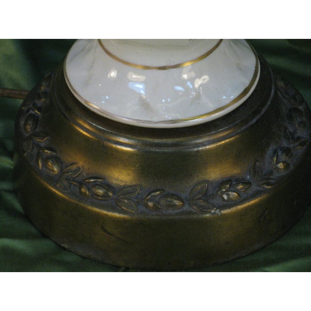 Early 20th Century Table Lamp French Empire Style Neoclassical Porcelain For Sale - Image 6 of 11