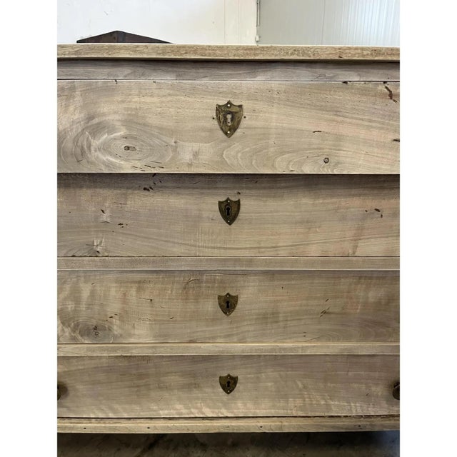 19th Century Italian Empire Chest of Drawers in Bleached Walnut For Sale - Image 6 of 12