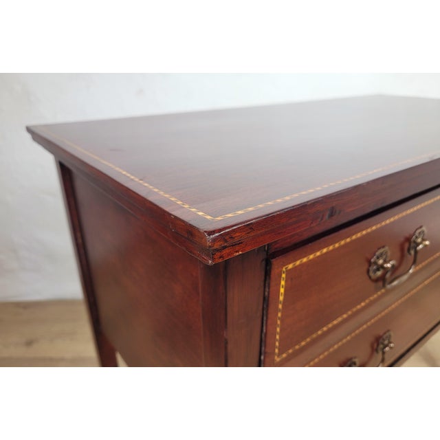 Vintage Edwardian Style Inlaid Chest of 2 Drawers, 1940s For Sale - Image 10 of 18