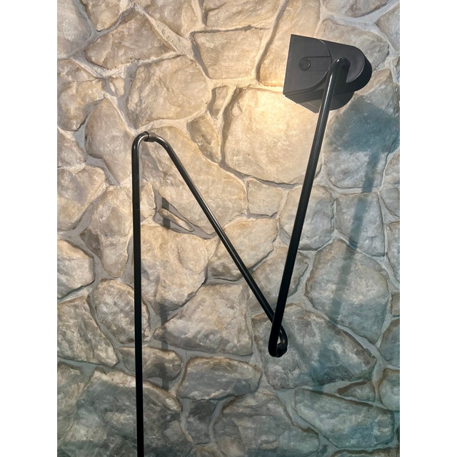 1980s Hannes Wettstein for Belux Postmodern "N-Frame" Black Floor Lamp For Sale - Image 4 of 9