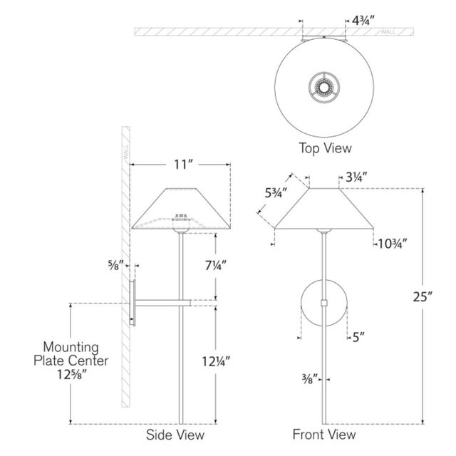 J. Randall Powers for Visual Comfort Signature Hackney 25" Tail Sconce in Bronze with Linen Shade For Sale In Houston - Image 6 of 7