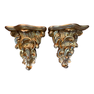 Pair of 19th Century Italian Giltwood Wall Brackets
