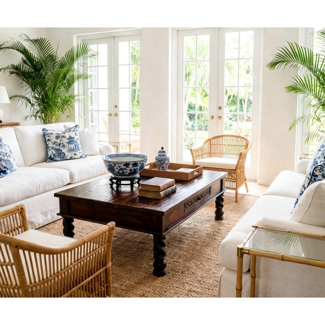 English Mediterranean Spanish Revival Solid Wood Barley Twist Coffee Table 58" For Sale - Image 3 of 17