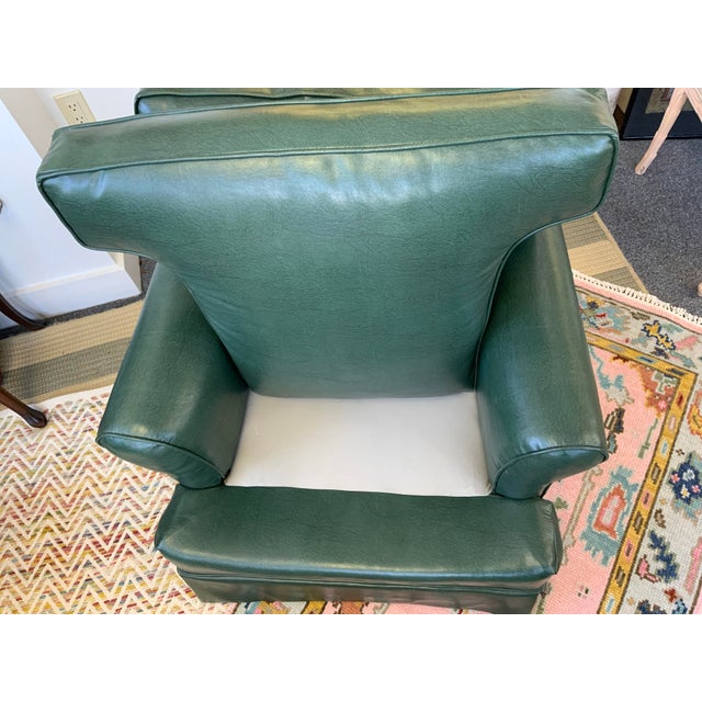 Late 20th Century Late 20th Century Green Vinyl Club Chair For Sale - Image 5 of 8