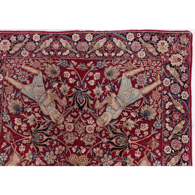 Textile Doris Leslie Blau Antique Kirman Floral Warm Tan Runner - c. 1900 (Fragment) For Sale - Image 7 of 10