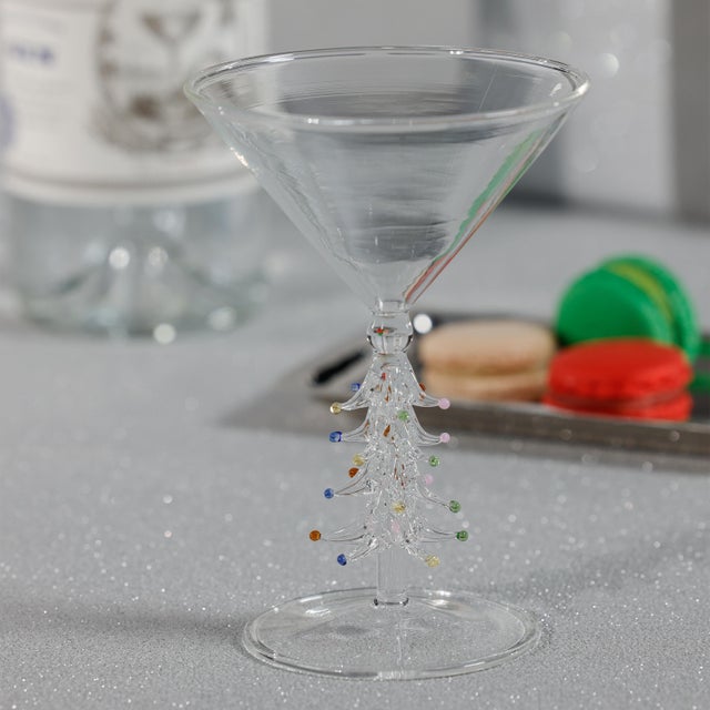 Glass Treetop Cheers Clear Martini Glasses, Set of 4 For Sale - Image 7 of 7