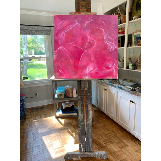 2020s "Lovebirds" by Trixie Pitts Minimalist Expressionist Abstract Oil Painting For Sale - Image 5 of 10