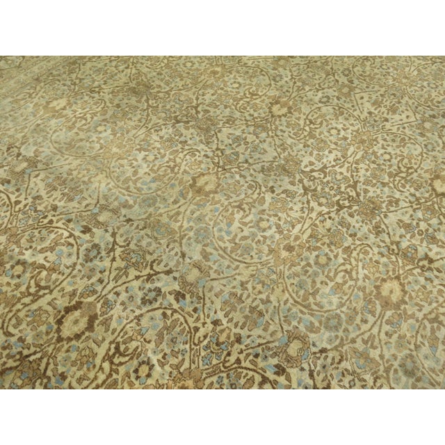 Persian Ivory Antique Persian Tabriz Hadji Jali-Li Rug - 9'2" x 12'4" For Sale - Image 3 of 10