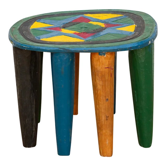 Whimsical Multicolor African Table For Sale