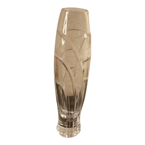 Signed Miller Rogaska Cut Crystal Tulip Vase, Made in Slovenia