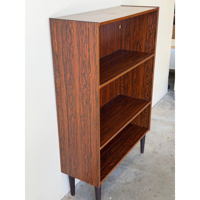 Brown Danish Rosewood Bookcase by Denka Mid Century Modern Open Shelves 1960s For Sale - Image 8 of 10