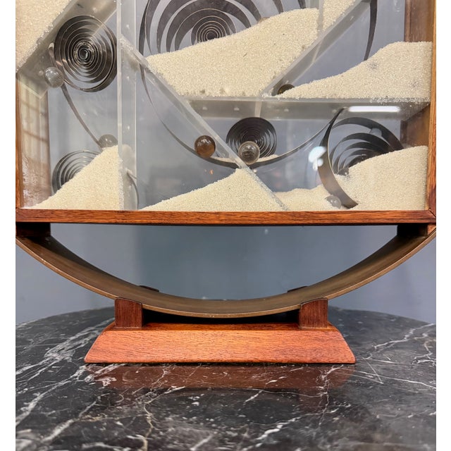 Wood 1970s Ann Wiseman Kinetic Sand Fountain Sculpture in Walnut, Lucite, and Brass For Sale - Image 7 of 9