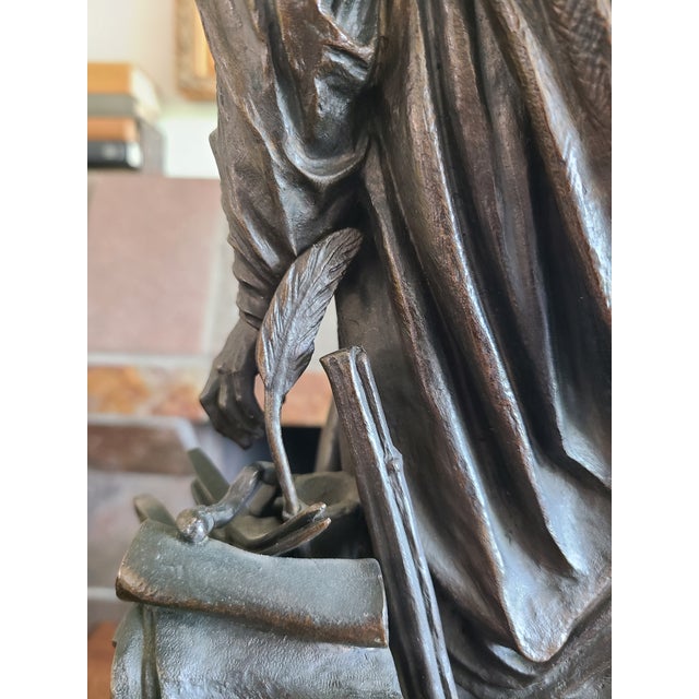 Pierre-Jean David Antique 19th Century Bronze Sculpture Statue of Ambroise Paré For Sale - Image 12 of 18