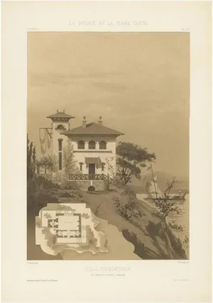 French Villa Cocqueville, 1890s, Paper