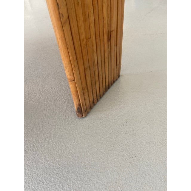 Tan Postmodern Octagonal Split Reed Side Table For Sale - Image 8 of 10