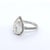 Contemporary 14k White Gold Engagement Ring With Pear-Shaped Diamond & Pave Band - Size 7.75 For Sale - Image 3 of 8