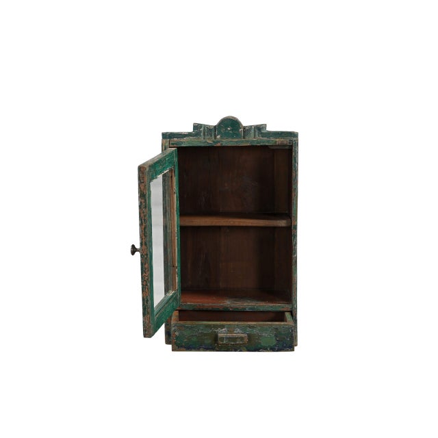 Vintage Indian Painted Hanging Cabinet For Sale - Image 4 of 4