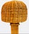 A large-scale vintage mushroom-shaped wicker table lamp from the 1950's. There is no maker's mark on the lamp. It appears...