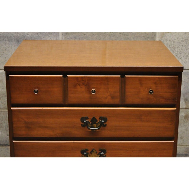 Traditional Ethan Allen Maple and Laminate 3 Drawer Bachelor Chest
