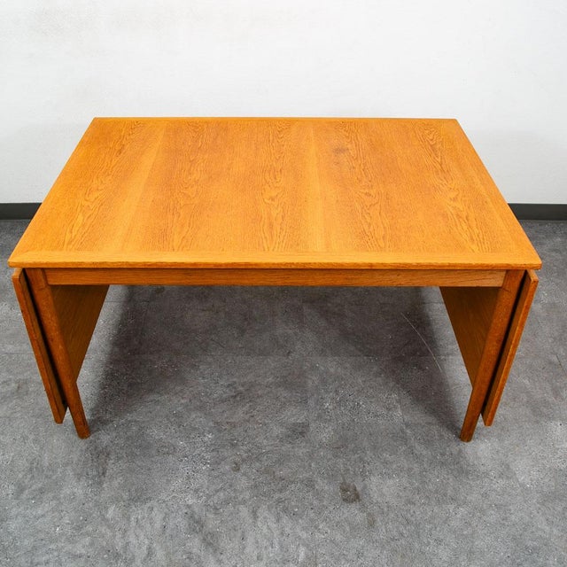 Mid-Century Modern Mid Century Danish Modern Dining Table Kurt Ostervig Oak Drop Leaf Slagelse 94" For Sale - Image 3 of 12