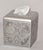 Luxury Colette New York Tissue Box Cover or Kleenex Dispenser with round opening. It features an intricate embossed floral...