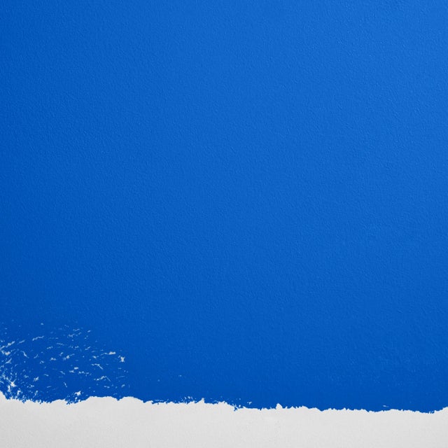 BACKDROP Adhesive Sample Swatch in Blue Is The Coolest Color (Bright, Saturated Blue) For Sale - Image 4 of 5