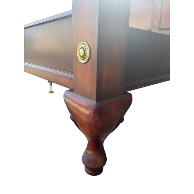 Thomasville Collectors Cherry King Size Poster Bed Carved Headboard Chippendale For Sale - Image 14 of 18
