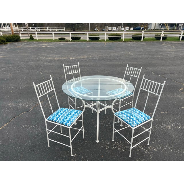 Metal Phyllis Morris Palm Beach Style Bamboo Patio Set For Sale - Image 7 of 12