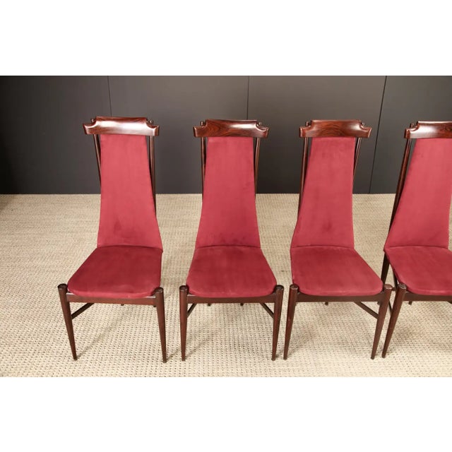 Sergio Rodrigues Sergio Rodrigues Set of 6 Brazilian Modern Dining Chairs in Rosewood, 1950s For Sale - Image 4 of 18
