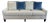 Coastal Contemporary CR Laine Ivory and Blue 3-Seat Sofa For Sale
