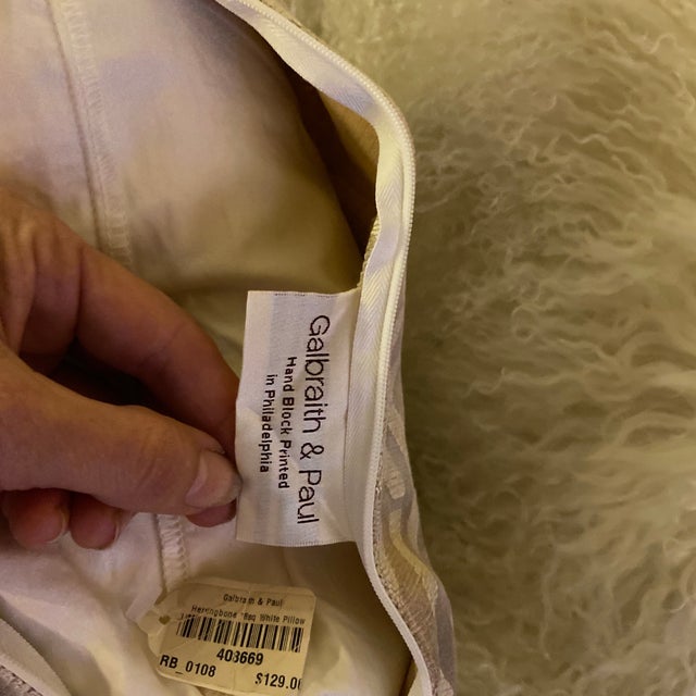 Textile Hand Block Painted Velvet Pillows by Galbraith and Paul - Set of 2 For Sale - Image 7 of 9