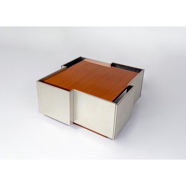 Mid-Century Modern Coffee Table in Wood and Metal, Italy, 1970s For Sale - Image 4 of 13
