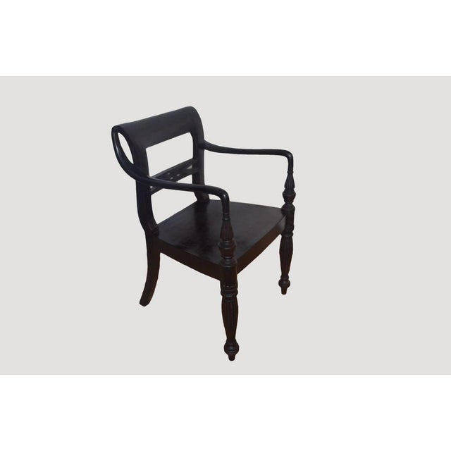 Contemporary Andrianna Shamaris Espresso Colonial Chair For Sale - Image 3 of 5
